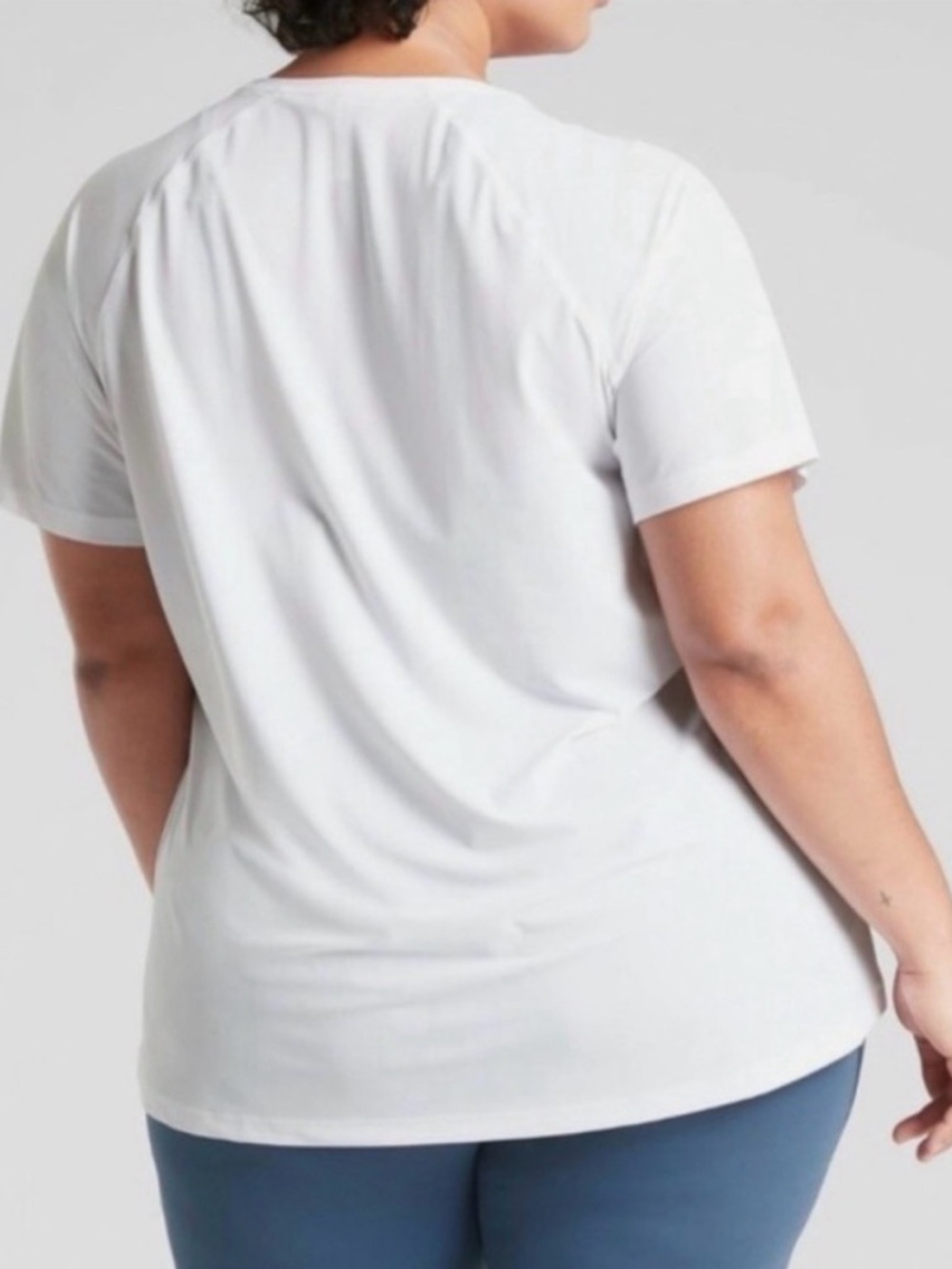 Athleta Ultimate Train Tee T-Shirt White Short Sleeve Athletic Top Women’s 2X